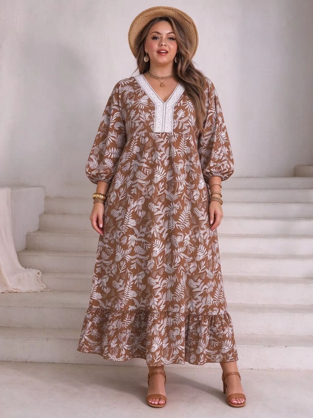 Boho Summer Beach Maxi Dress - Женское платье макси больших размеров с