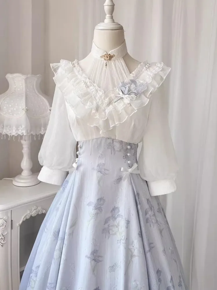 French Vintage Floral Midi Dress - Elelgant женское летнее французское винтажное платье