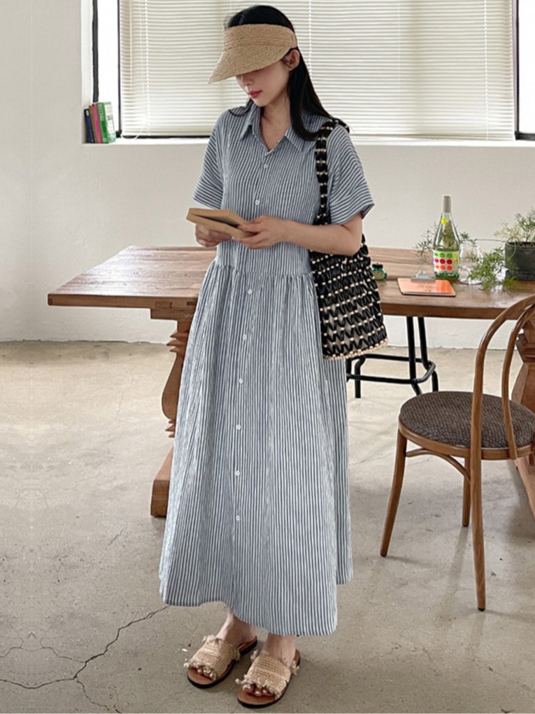 Ретро-платье в корейском стиле – обзор и цена Korean Style A Line Shirt Dress