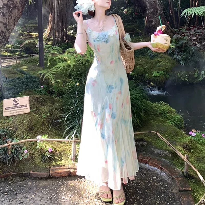 Kawaii Sweet Y2k японское плат – обзор и цена French Vintage Floral Midi Dress
