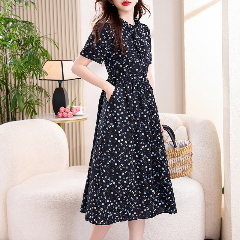 Винтажное темно-синее платье м – обзор и цена French Vintage Floral Midi Dress