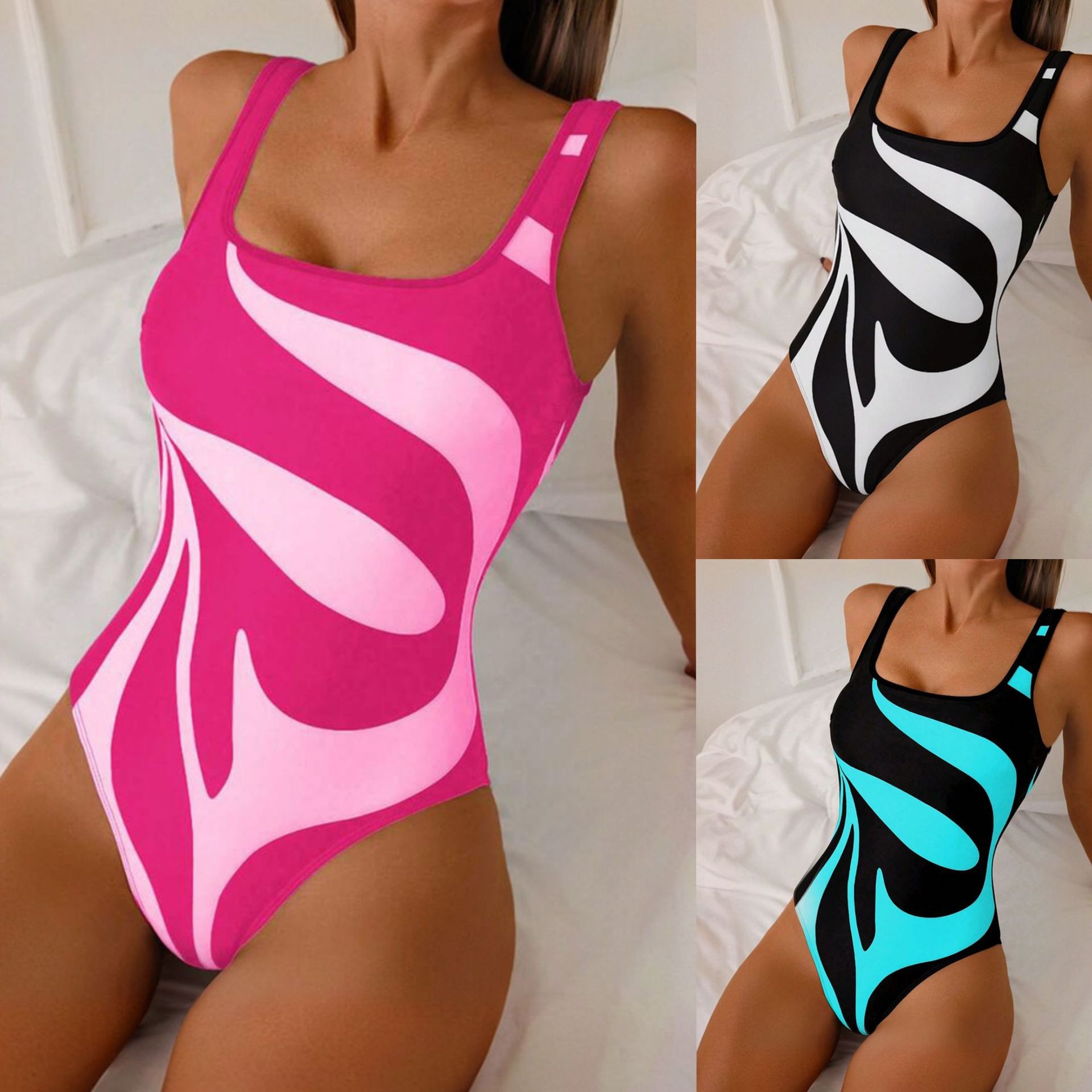 Женский танкини с абстрактным  – обзор и цена Swimwear